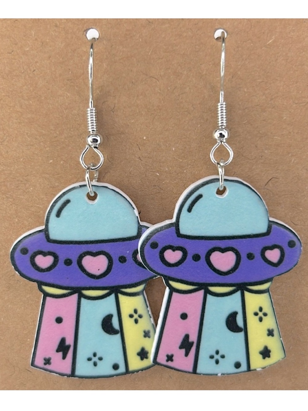 Acrylic UFO Girly Earrings Fun & Cute Dangle Earrings Fashion Earrings